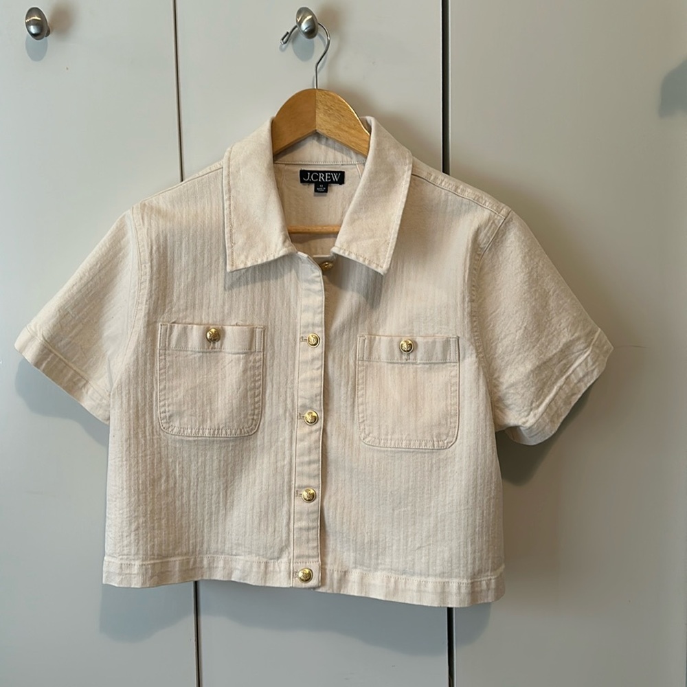 J Crew Denim Button Up Top